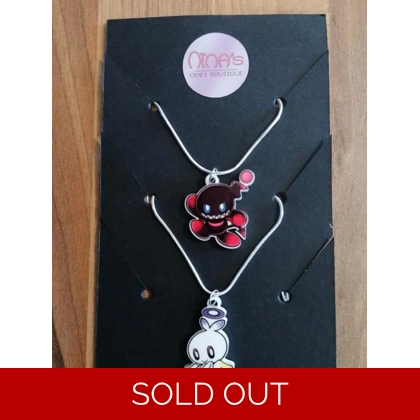 Sonic The Hedgehog - Chao Light & Dark 2 Piece Necklace Set